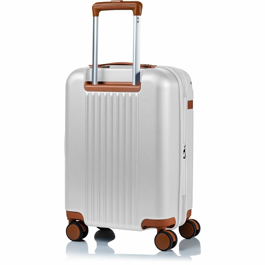 CHAMPS Vintage Collection Hardside Carry-on Luggage | Ivory | Lightweight Polycarbonate | TSA Lock | USB Charging Port