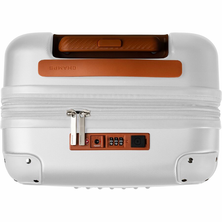 CHAMPS Vintage Collection Hardside Carry-on Luggage | Ivory | Lightweight Polycarbonate | TSA Lock | USB Charging Port