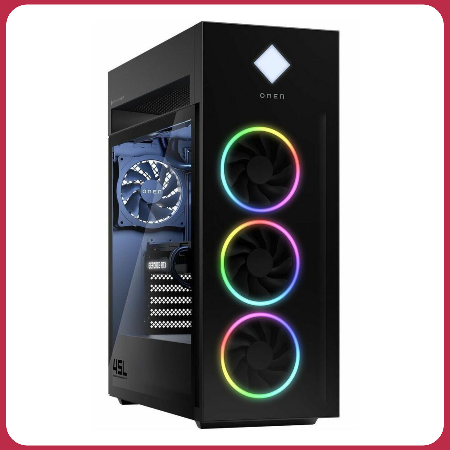 OMEN 45L GT22-3060 Gaming Tower PC – Intel Core Ultra 7, 32GB DDR5 RAM, 1TB Gen4 NVMe SSD, RTX 5070 Ti, Liquid Cooling, Windows 11 Pro