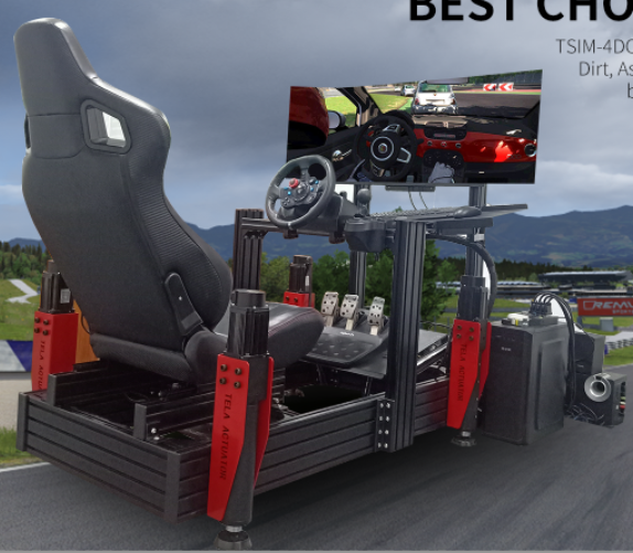 4DOF Motion Racing Simulator Rig with MOZA R12 Steering, Triple Monitor, 49" Display & PC – Pro-Level Racing Cockpit