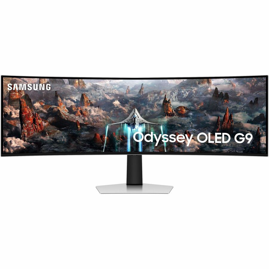 Samsung Odyssey G9 S49CG934SN 49" Class Dual Quad HD (DQHD) Curved Screen Gaming OLED Monitor - 32:9 - Silver