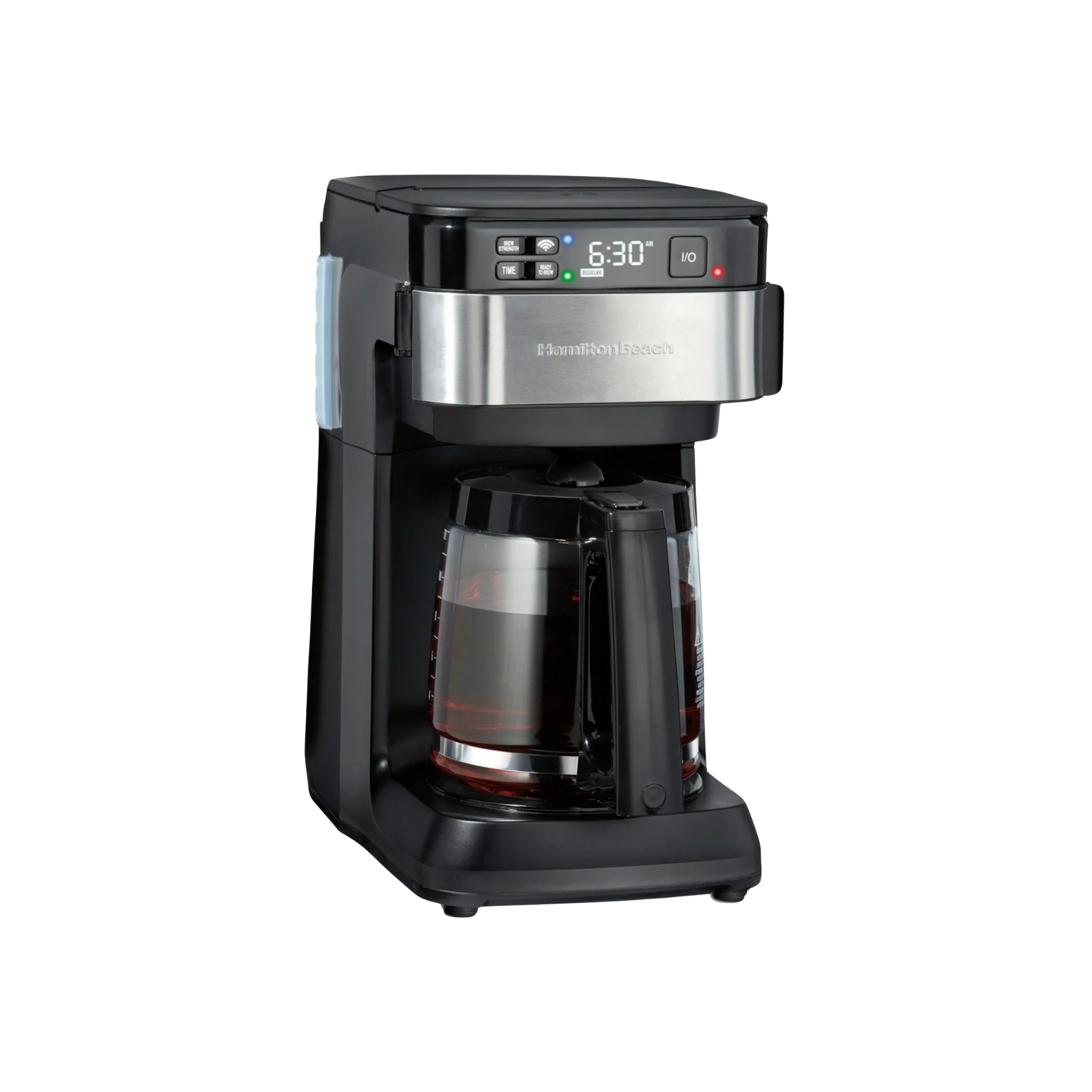 Hamilton Beach Smart 12 Cup Coffee Maker | Alexa Compatible, Programmable, Adjustable Brew Strength | Black & Stainless Steel