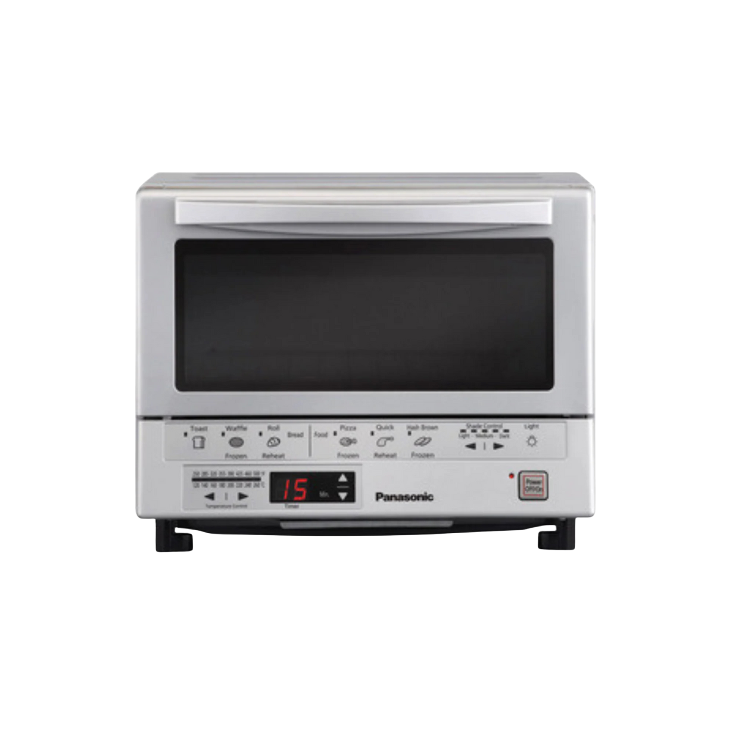 Panasonic FlashXpress 1300W Toaster Oven | Double Infrared Heating, 4-Slice Capacity, Toast, Bagel, Waffle, Silver