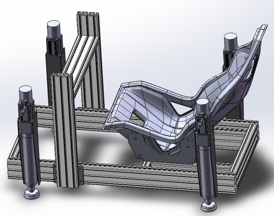 Four-Axis Motion Simulator Base Kit | 3090 Frame, 100mm 750W Actuators, 7-Axis Control – TMPF-4DOF-PD-B