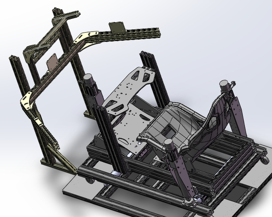 Three-Axis 40120 Profile Motion Control Kit with 3 Servo Electric Push Rods & TMPF-3DOF-VM Bracket Set