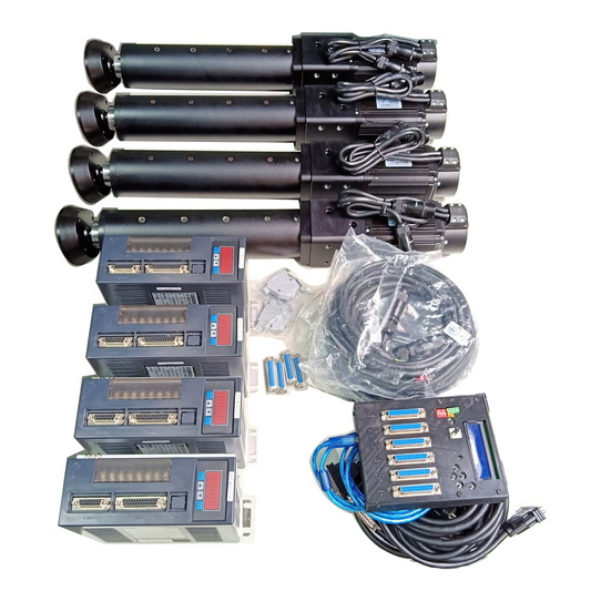 YMPC 4DOF Servo Actuator Kit – 4× TA16A Actuators with 80ST-M02430LPB 750W Motors & AASD-15A-LB(X) Drivers