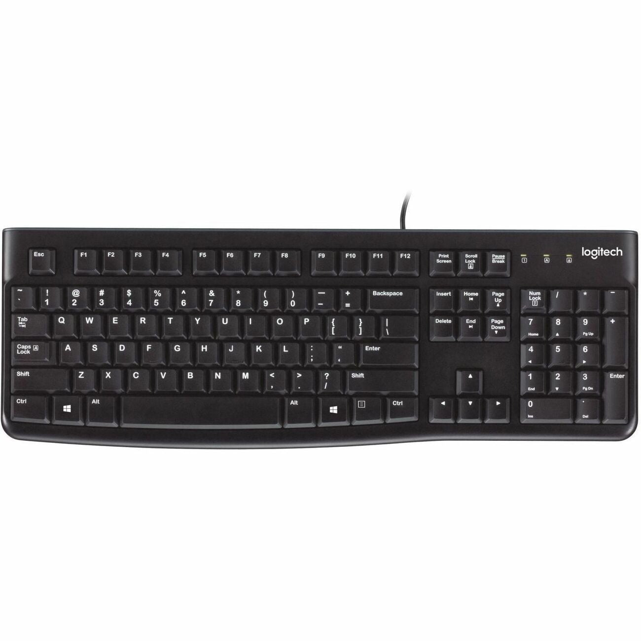 Logitech K120 Wired Keyboard for Windows, USB Plug-and-Play, Full-Size, Spill-Resistant, Curved Space Bar
